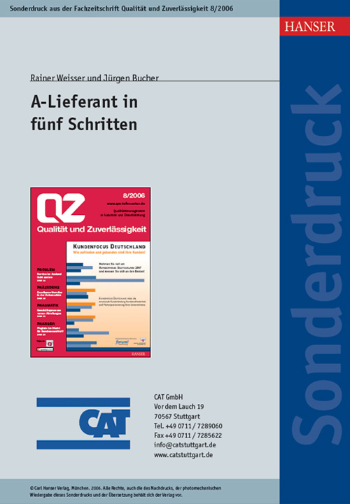 A-Lieferant in fünf Schritten - Wie ein mittelständischer Zulieferer ins A-Ranking vorstösst