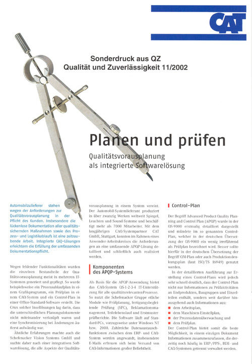 Planen und Prüfen - Qualitätsvorausplanung als integrierte Softwarelösung